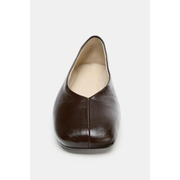 ZARA LIMITED EDITION LEATHER BALLET FLATS - Picture 5 of 6